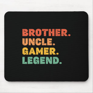 Funny Gamer Brother Uncle Gaming Legend Vintage Vi Mouse Mat