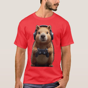 Funny Gamer Capybara Design Capybara Gaming family T-Shirt