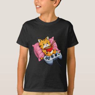Funny Gamer Cat Ramen Kawaii Gaming Japanese Women T-Shirt