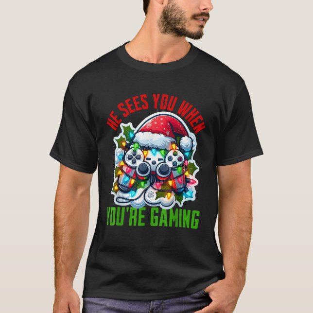 Funny Gamer Christmas Boys Teens Gaming Xmas Kids  T-Shirt (Front)