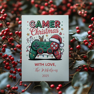 Funny Gamer Christmas Holiday Card
