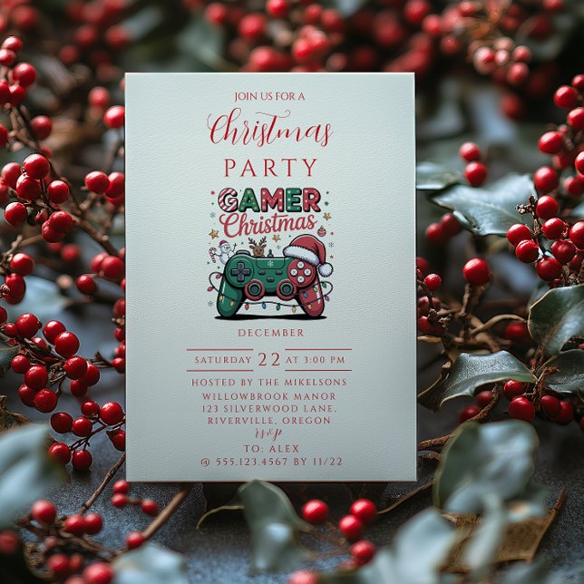 Funny Gamer Christmas Invitation (Creator Uploaded)