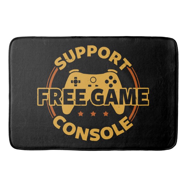Funny Gamer Console Protest Gaming Bath Mat (Front)