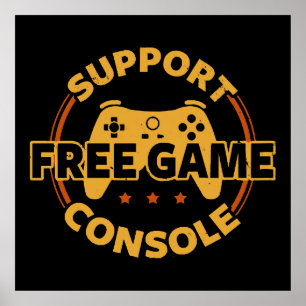 Funny Gamer Console Protest Gaming Poster