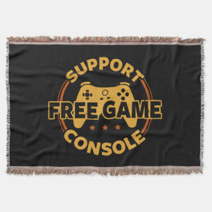 Funny Gamer Console Protest Gaming Throw Blanket