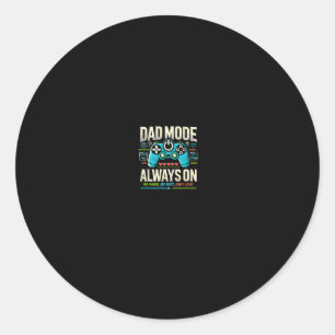 Funny Gamer Dad Father's Day Design Super Daddy Ga Classic Round Sticker
