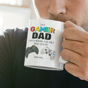 Funny GAMER DAD Personalised   Father's Day Gift Two-Tone Coffee Mug