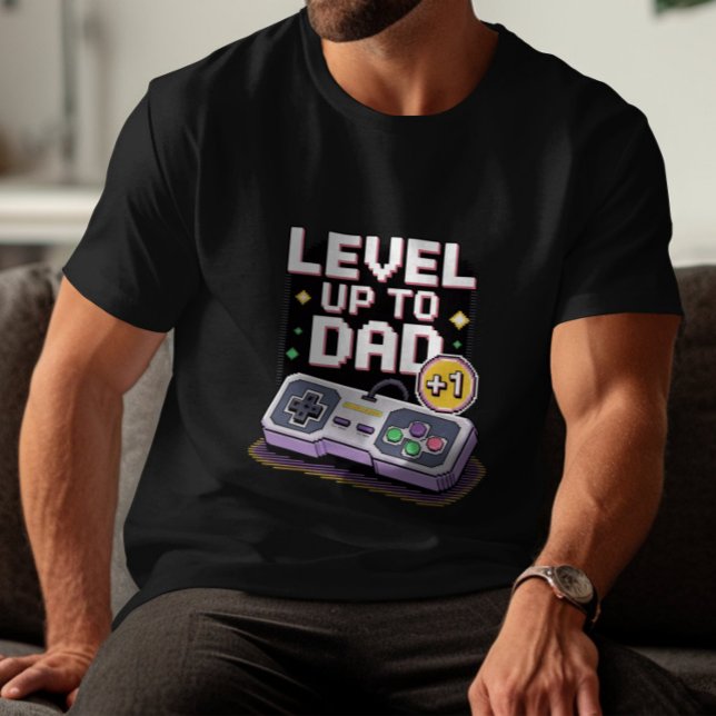 Funny Gamer Dad Retro Neon Father's Day T-Shirt (Creator Uploaded)