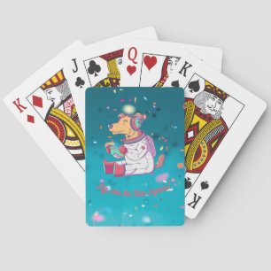 Funny gamer dog - Happy cute dog Playing Cards