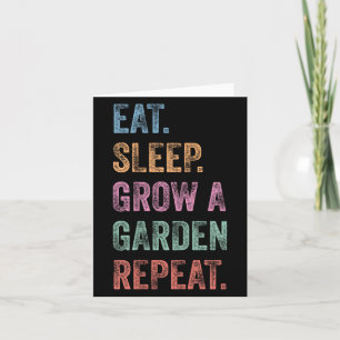 Funny Gamer Eat Sleep Grow A Garden Repeat Vintage Card