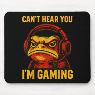 Funny Gamer Frog Men Women Boys Can't Hear You Vid Mouse Mat