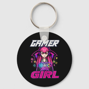 Funny Gamer Girl Video Game Women Gaming Lover Cut Key Ring