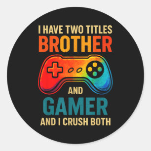 Funny Gamer Graphic Tee For Boys Teens Kids Video  Classic Round Sticker