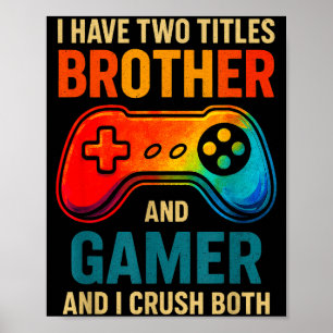 Funny Gamer Graphic Tee For Boys Teens Kids Video Poster