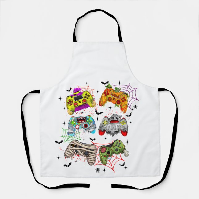 Funny Gamer Halloween Apron  (Front)