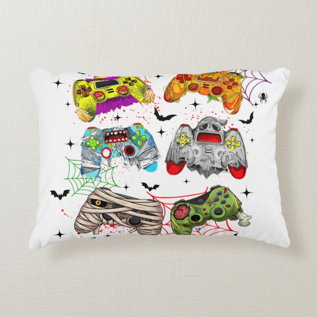 Funny Gamer Halloween Pillow (Front)
