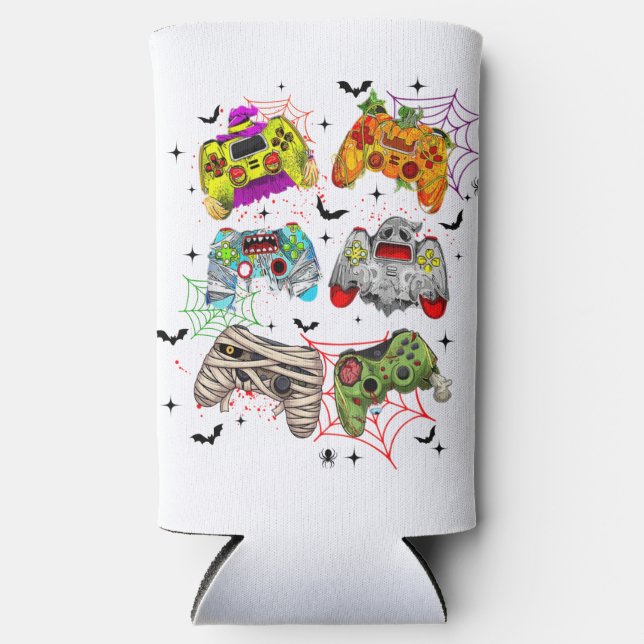 Funny Gamer Halloween  Seltzer Can Cooler (Front)