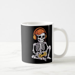 Funny Gamer Halloween Skeleton Video Games Gaming Coffee Mug