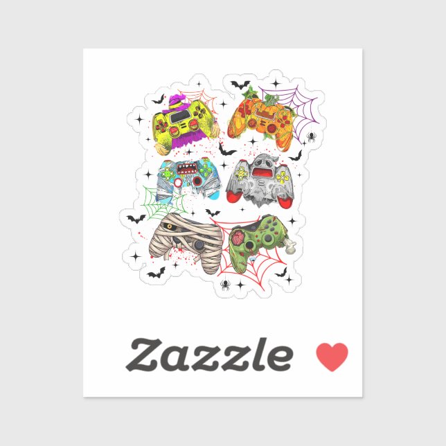 Funny Gamer Halloween stickers (Sheet)