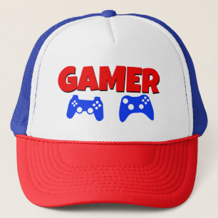 Funny Gamer Hat Red and Blue