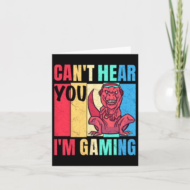 Funny Gamer Headset Gaming Can't Hear You I'm Gami Card (Front)