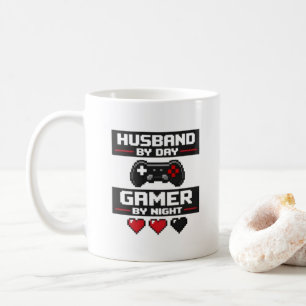 Funny Gamer Husband Mug Pixel Art Retro Design -