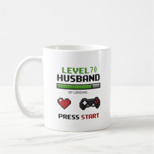 Funny Gamer Husband Mug Pixel Art Retro Design -