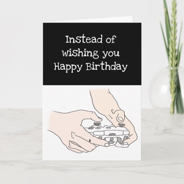 Funny Gamer Level Up Birthday Geek Humour Card (Front)