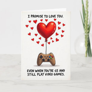 Funny Gamer Love Promise Card