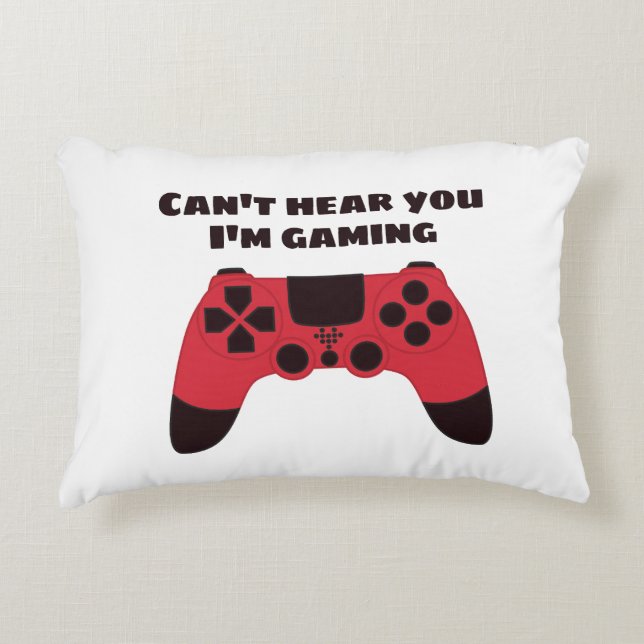 Funny Gamer Meme - Videogames Nerd Typographic Decorative Cushion (Front)