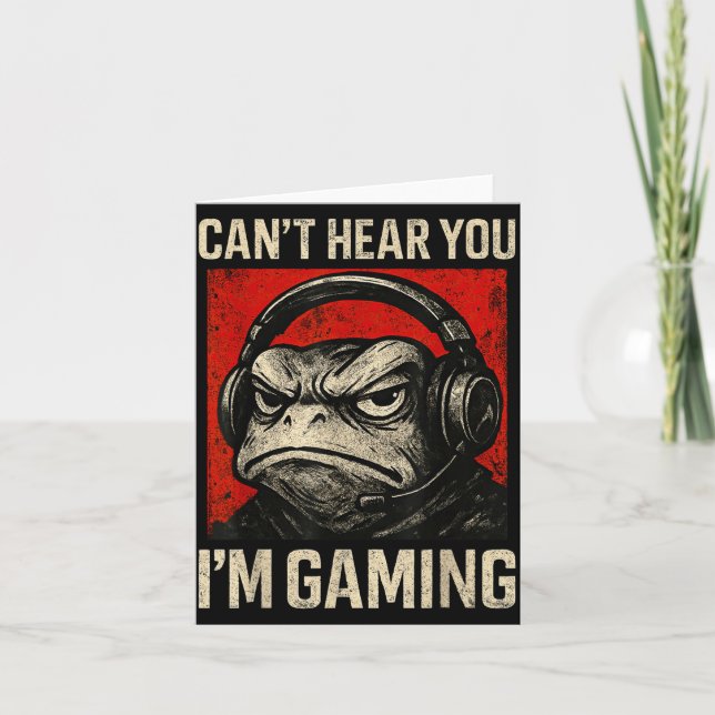Funny Gamer Mpy Frog Art Men Women Boys Video Gami Card (Front)