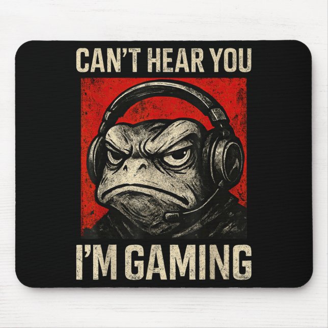 Funny Gamer Mpy Frog Art Men Women Boys Video Gami Mouse Mat (Front)