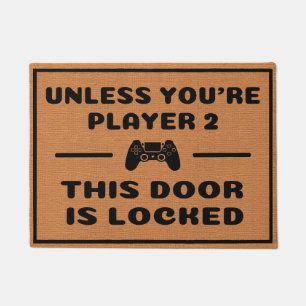Funny Gamer Nerdy Humour Minimalist Introvert Doormat
