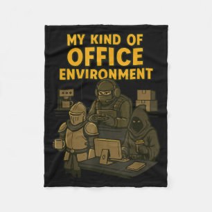 Funny Gamer Office Work Sarcasm Gamer Nerd Office  Fleece Blanket