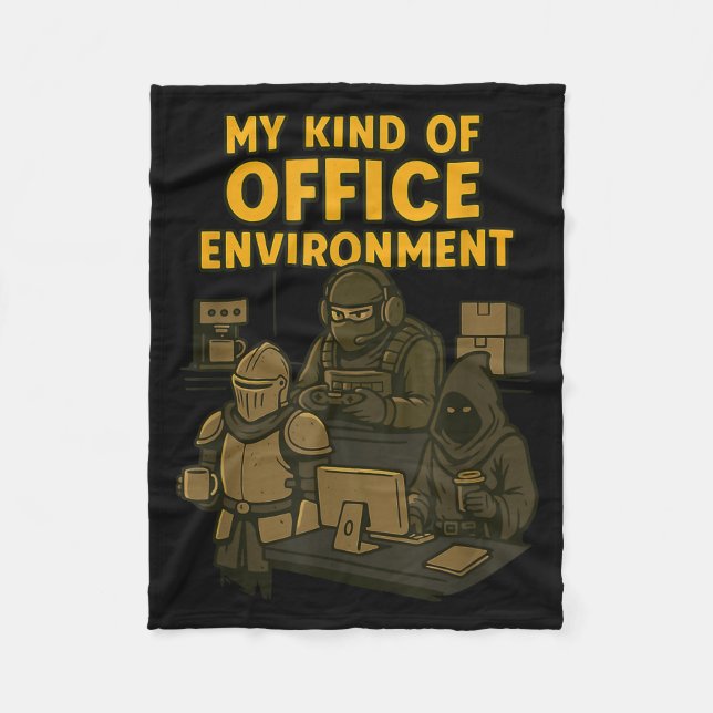 Funny Gamer Office Work Sarcasm Gamer Nerd Office  Fleece Blanket (Front)