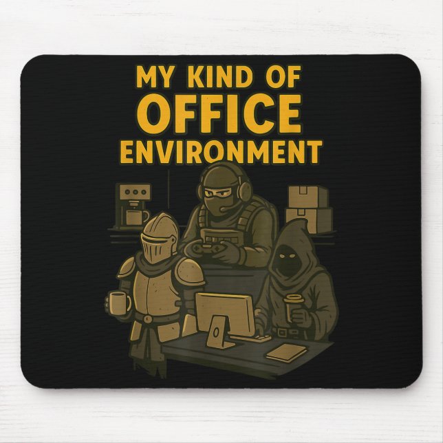 Funny Gamer Office Work Sarcasm Gamer Nerd Office  Mouse Mat (Front)