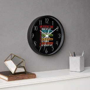 Funny gamer perfect day word art clock