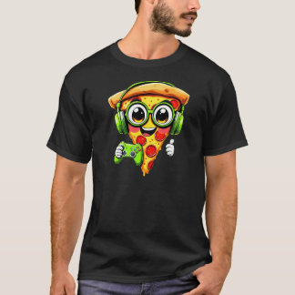 Funny Gamer Pizza Gaming Food Lovers Play Video T-Shirt