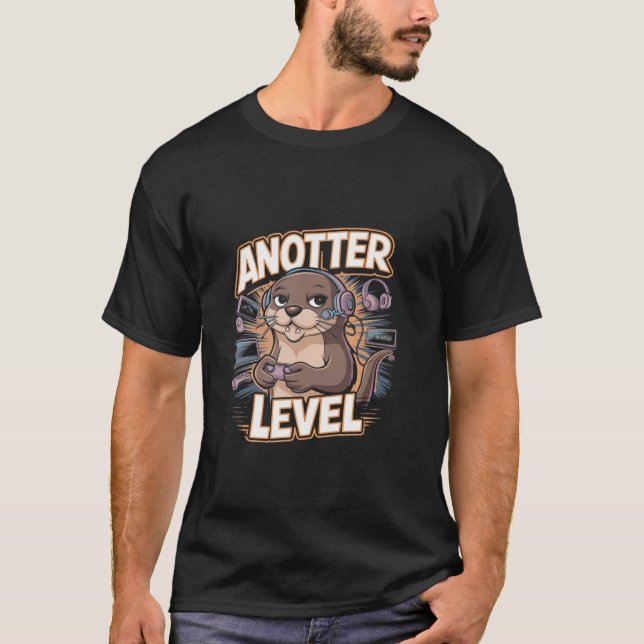 Funny Gamer Pun Video Games Otter Gaming Animal T-Shirt (Front)