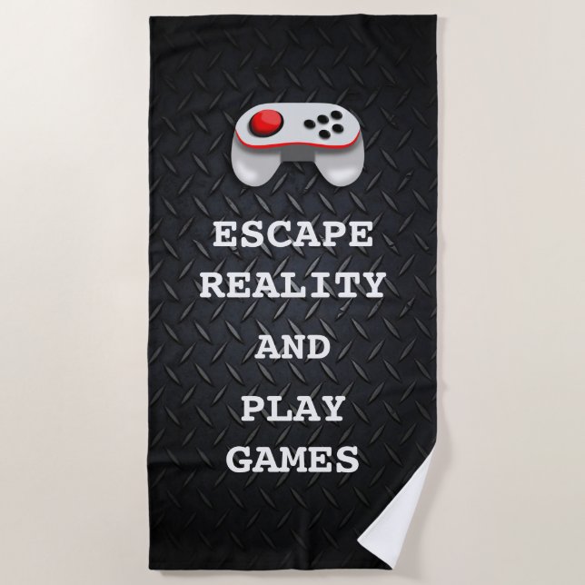 Funny Gamer Quotes Beach Towel (Front)