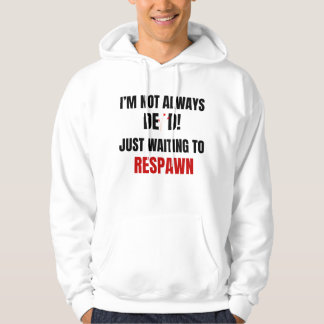 Funny Gamer Respawn Quote Black Red Hoodie