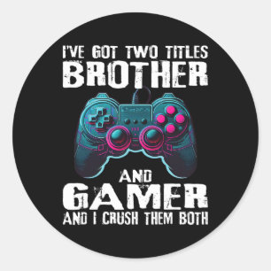 Funny Gamer Sayings For Boys Teens Kids Video Game Classic Round Sticker
