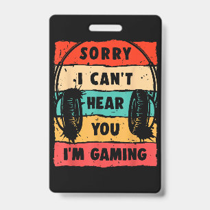 Funny Gamer Shirt for Teens Boys Men Video Gaming ID Badge