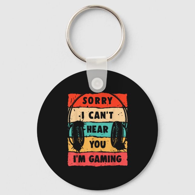 Funny Gamer Shirt For Teens Boys Men Video Gaming  Key Ring (Front)