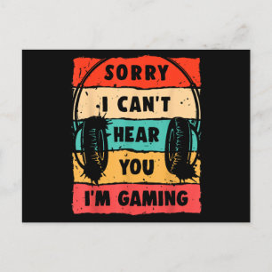 Funny Gamer Shirt for Teens Boys Men Video Gaming Postcard