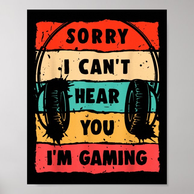 Funny Gamer Shirt For Teens Boys Men Video Gaming  Poster (Front)