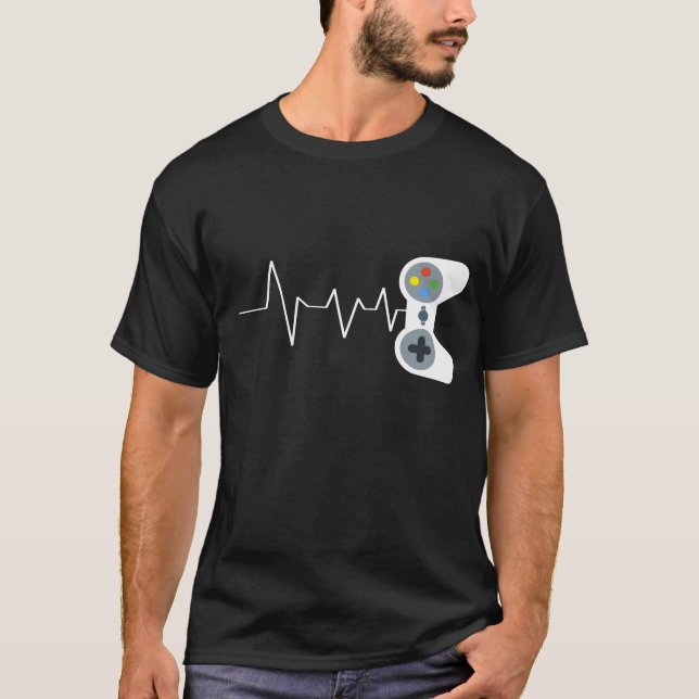 Funny Gamer Shirt - Gamer HeartBeat T-shirt- XMAS (Front)