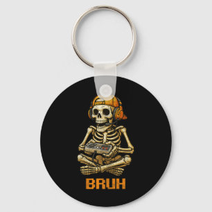 Funny Gamer Skeleton Gamer Teen Boys Video Gaming Key Ring