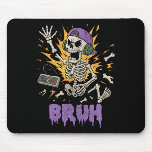 Funny Gamer Skeleton Gamer Teen Boys Video Gaming  Mouse Mat