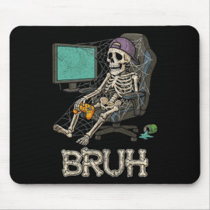 Funny Gamer Skeleton Gamer Teen Boys Video Gaming Mouse Mat